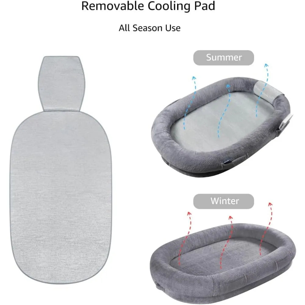 all-season xl dog bed for adults - cool, removable cover, extra large pet bed