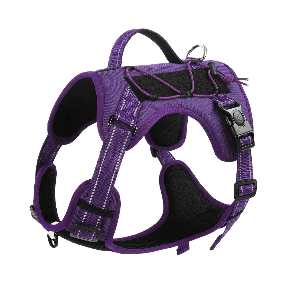 Pet Harness Multi Functional Nylon Reflective Dog Harness Adjustable