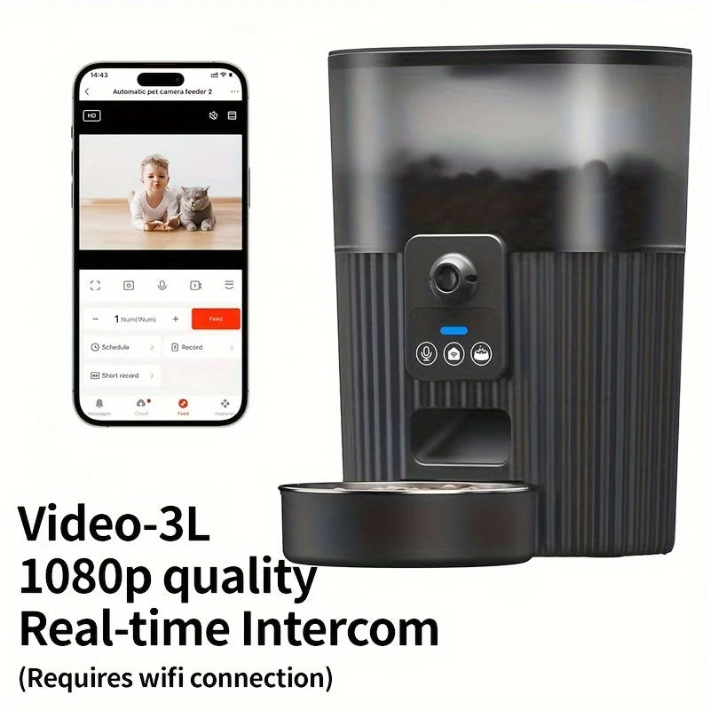 Cat automatic feeder dog fixed feeding machine cat food dog food wifi remote smart cat pet food dispenser
