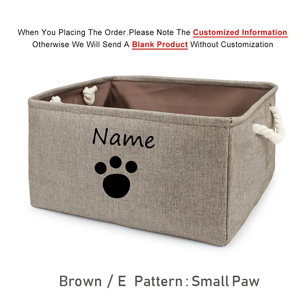 Personalized Cat and Dog Toy Storage Basket