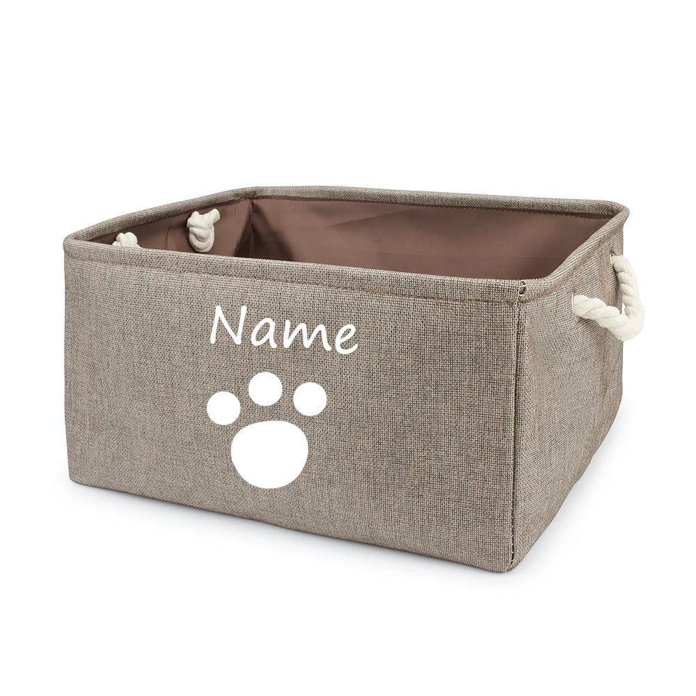 Personalized Cat and Dog Toy Storage Basket