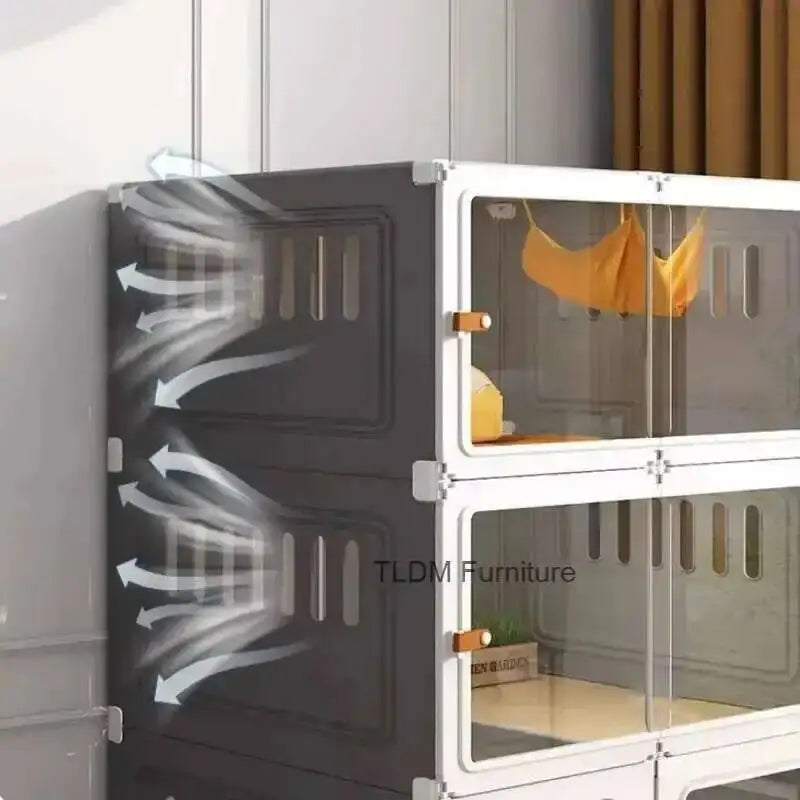 Luxury Cat Cage Cats Litter Box Integrated Cat House Minimalist Large Free Space Household Indoor Cages for Cats
