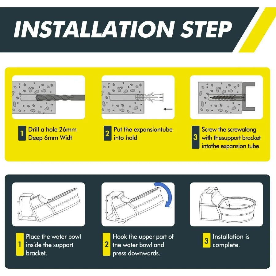 67OZ Automatic Water Dispenser for Dogs Cats Patented AutoFilling Dog Water Bowl Dispenser WallMount Saving Space Outdoor Dog W