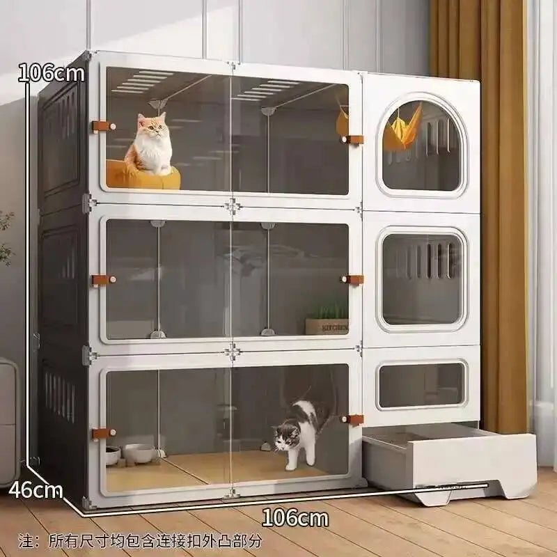 Luxury Cat Cage Cats Litter Box Integrated Cat House Minimalist Large Free Space Household Indoor Cages for Cats